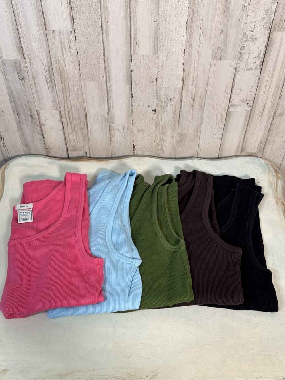 Old Navy Ribbed Tank Tops Set Of 5 - Used